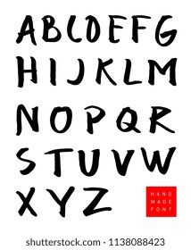 Vector hand drawn alphabet. Brush painted letters. Hand lettering for your designs: logo, for posters, invitations, cards, etc.