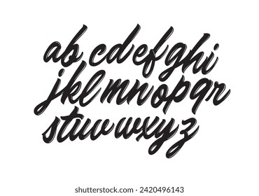 Vector Hand Drawn Alphabet. Brush Paint Letters.	