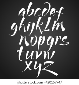 Vector Hand Drawn Alphabet. Brush Painted Letters