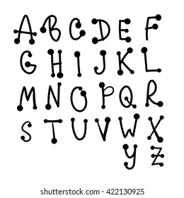 vector hand drawn alphabet. brush painted letters