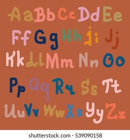 Vector hand drawn alphabet. Brush painted letters. Hand lettering and custom typography for your designs logo, for posters, invitations, cards, etc.