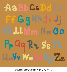 Vector hand drawn alphabet. Brush painted letters. Hand lettering and custom typography for your designs logo, for posters, invitations, cards, etc.