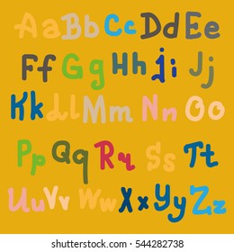 Vector hand drawn alphabet. Brush painted letters. Hand lettering and custom typography for your designs logo and posters, invitations and cards