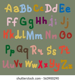 Vector hand drawn alphabet. Brush painted letters. Hand lettering and custom typography for your designs logo and posters, invitations and cards
