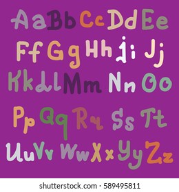 Vector hand drawn alphabet. Brush painted letters. Hand lettering and custom typography for your designs logo and posters, invitations and cards