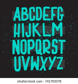 Vector hand drawn alphabet. Brush painted letters. Lettering and custom typography for designs: logo, posters, invitations, cards