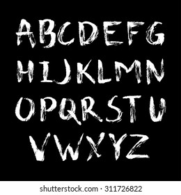 Vector hand drawn alphabet in calligraphy brush