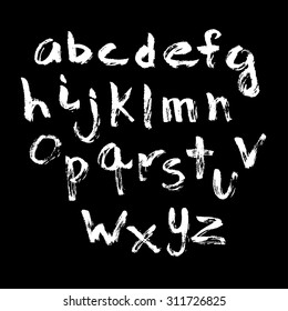 Vector hand drawn alphabet in calligraphy brush