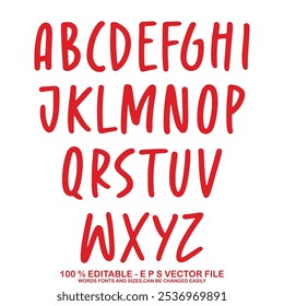 Vector hand drawn alphabet font