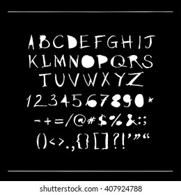 Vector hand drawn alphabet font