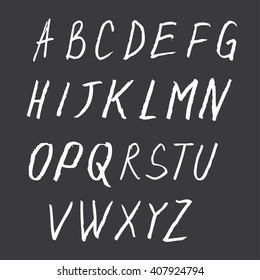 Vector hand drawn alphabet font