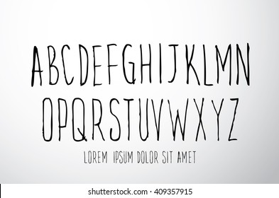 Vector hand drawn alphabet font