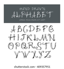 Handcrafted Letters Victorian Decor Vector Label Stock Vector (Royalty ...