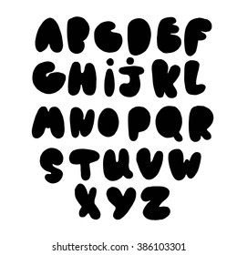 Vector hand drawn alphabet. Handwritten typeface, font.