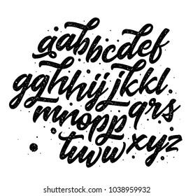 Vector hand drawn alphabet isolated on white background. Hand lettering for your designs: logo, for posters, invitations, cards, etc. Typography vector.