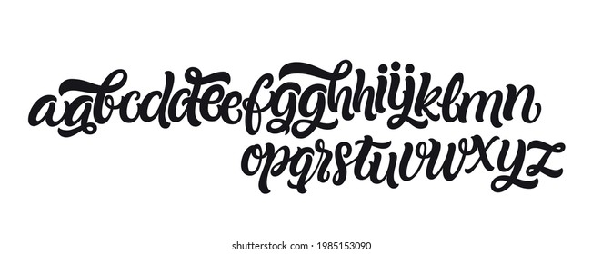handgezeichnetes Alphabet, Vektorgrafik einzeln auf weißem Hintergrund. Pinselstriche gestrichene Buchstaben. Dekorative künstlerische Schriftart. 