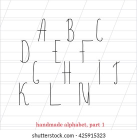 vector hand drawn alphabet, part 1. for wedding, invitation, monogram and others designers cards