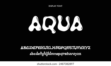 Vector Hand Drawn Alphabet. Trendy Liquid and Groovy Letters. Decorative Artistic Font. Y2K Letters Style.	