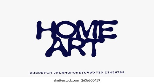 Vector Hand Drawn Alphabet. Trendy Liquid and Groovy Letters. Decorative Artistic Font. Y2K Letters Style. Illustration