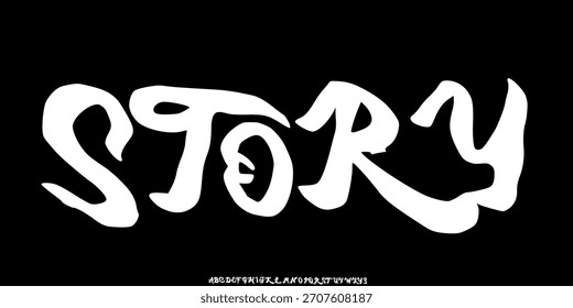 Alfabeto dibujado a mano de Vector. Líquido de moda y letras groovy. Fuente artística creativa decorativa. Estilo de letras retro Y2K. Tipografía de Graffiti.