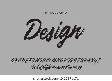 Vector Hand Drawn Alphabet. Typographic logo. Brush Paint Letters.	