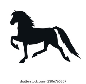 Vector hand drawn American Saddlebred horse silhouette isolated on white background