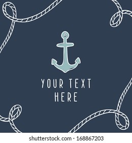 Vector hand drawn anchor card