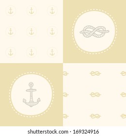 Vector hand drawn anchor set