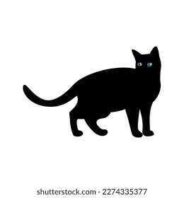 Vektorhandgezeichnete Tiere Silhouette Cat cute 7