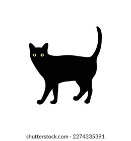 Vector hand drawn animals silhouette Cat cute 5