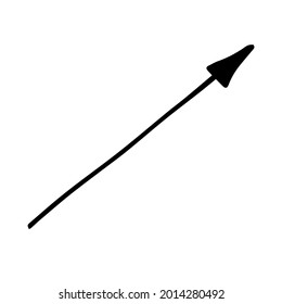 Vector of hand drawn arrow. Hand drawn doodle icon. Simple drawing element isolated on white background