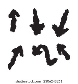 Vector hand drawn arrow elements isolated on white. Vector set of hand-drawn arrows, elements for presentation. hand drawn arrows