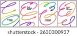 Vector Hand Drawn Arrow Lines. Abstract Sketch Elements on White Background. Curved Scribble Doodle Arrows