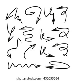 vector hand drawn arrows icons set