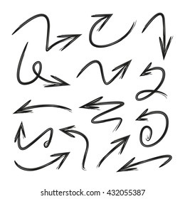 vector hand drawn arrows icons set
