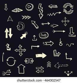 vector hand drawn arrows icons set. doodle style