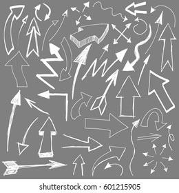 vector hand drawn arrows icons set