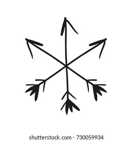 Vector hand drawn arrows label. Logo, sticker, print, poster, postcard, elements for design and other.
