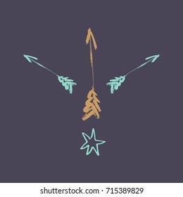 Vector hand drawn arrows. Print, poster, postcard, elements for design.