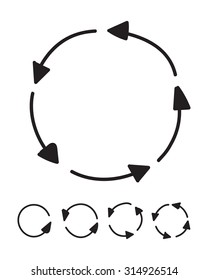 vector hand drawn arrows refresh reload rotation concept set on a white background
