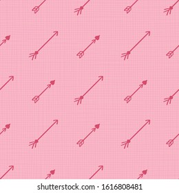 Vector Hand drawn arrows seamless pattern for Valentines Day, wedding and more