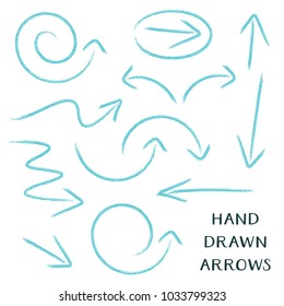 Vector hand drawn arrows set isolated on white