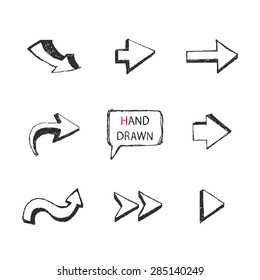 Vector Hand Drawn arrows set isolated on a white background.Part II