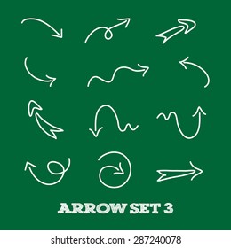 Vector hand drawn arrows set