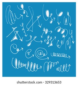 Vector hand drawn arrows set isolated