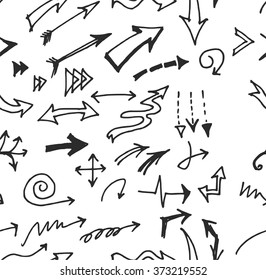 Vector hand drawn arrows set isolated on white