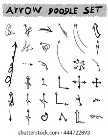 Vector hand drawn arrows set isolated on white