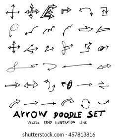 Vector hand drawn arrows set