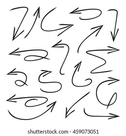 vector hand drawn arrows set