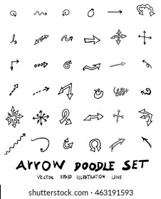 Vector hand drawn arrows set